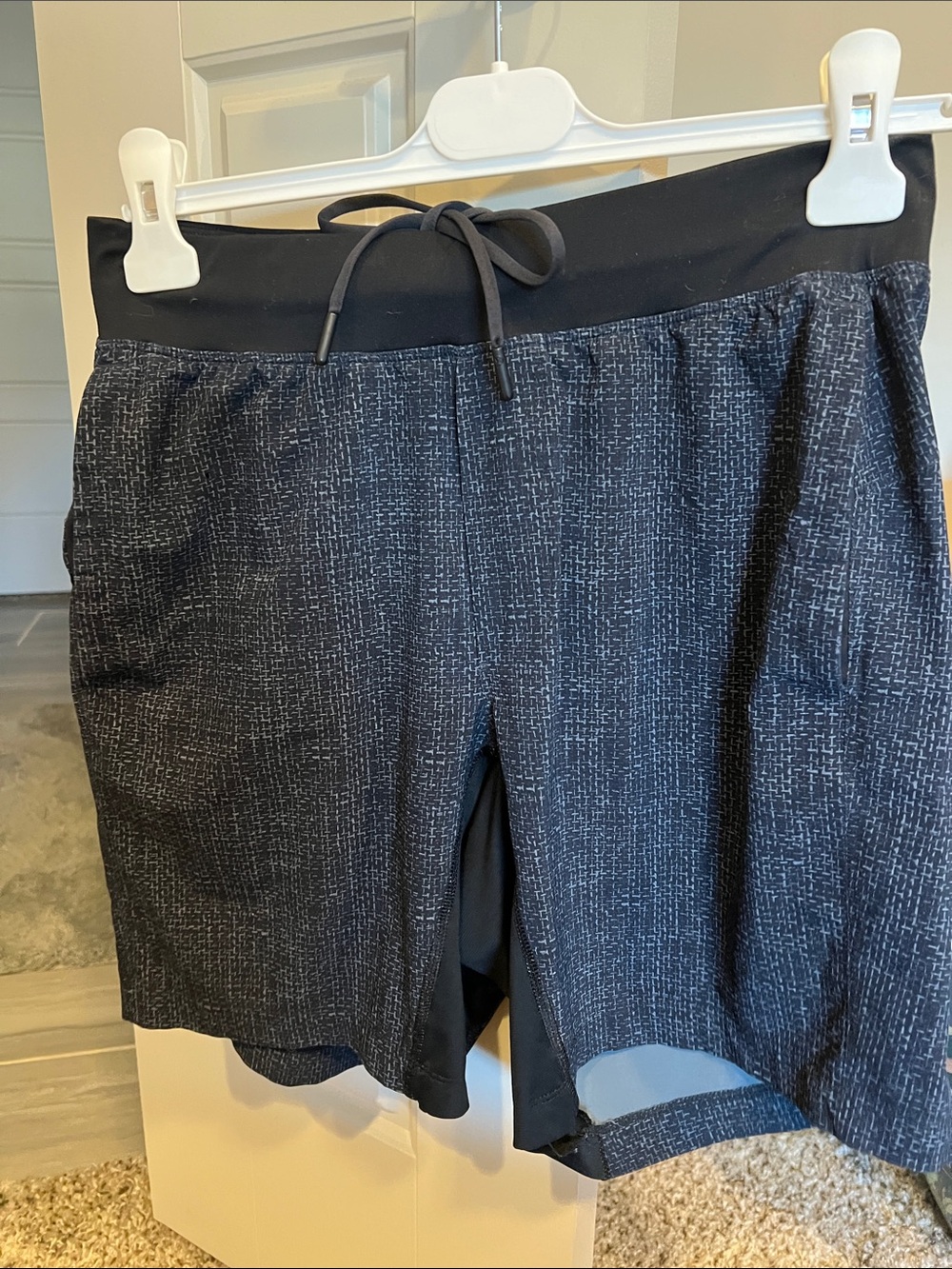 lululemon athletica Black Heather Textured Performance Shorts